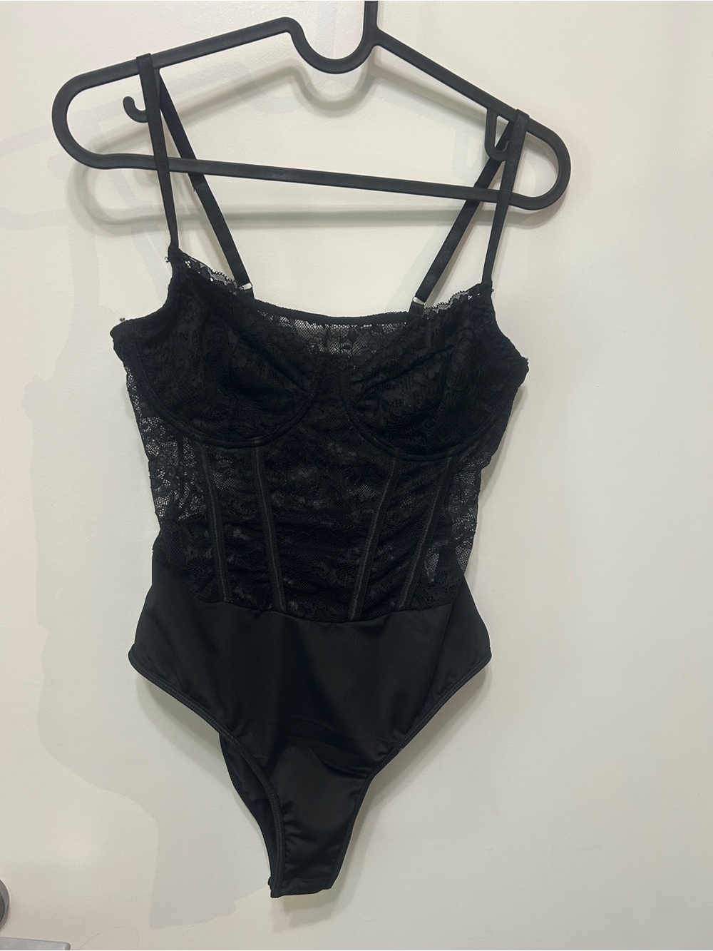 Black Lace Corset Bodysuit